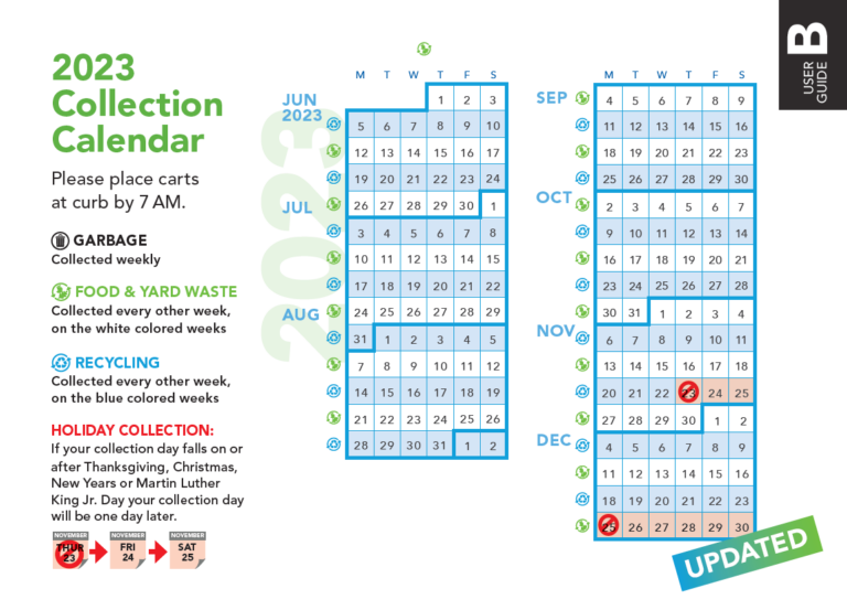 Calendar Correction No Changes to Recycling or Yard Waste Collections