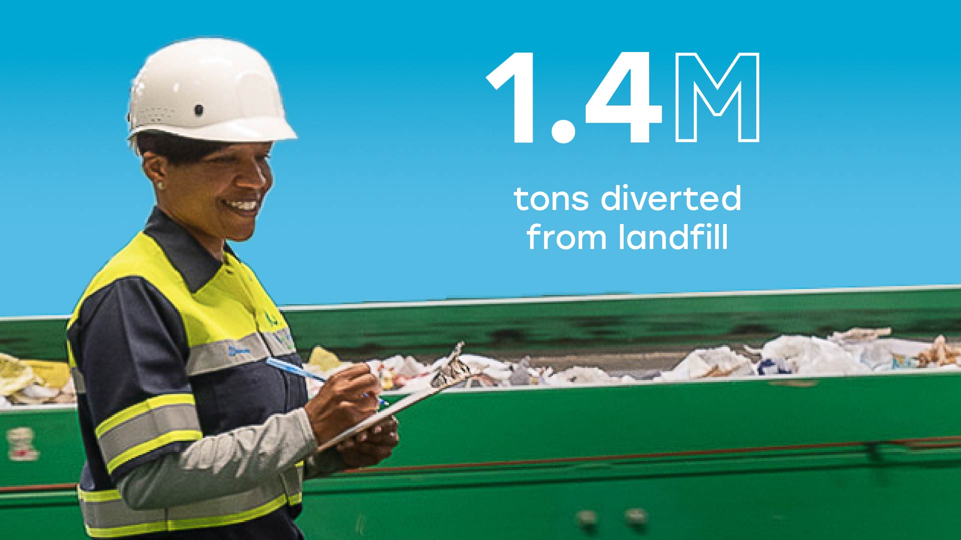 1.4 million tons diverted from landfill