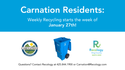 Carnation Residents: Weekly Recycling is Here! Image